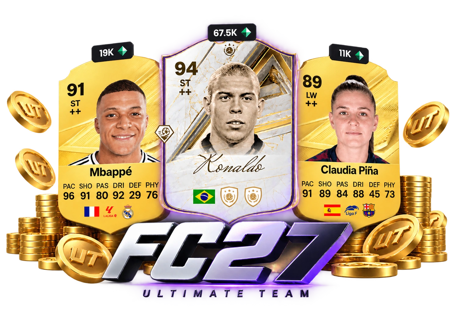 FC27 Ultimate Team cards and coins
